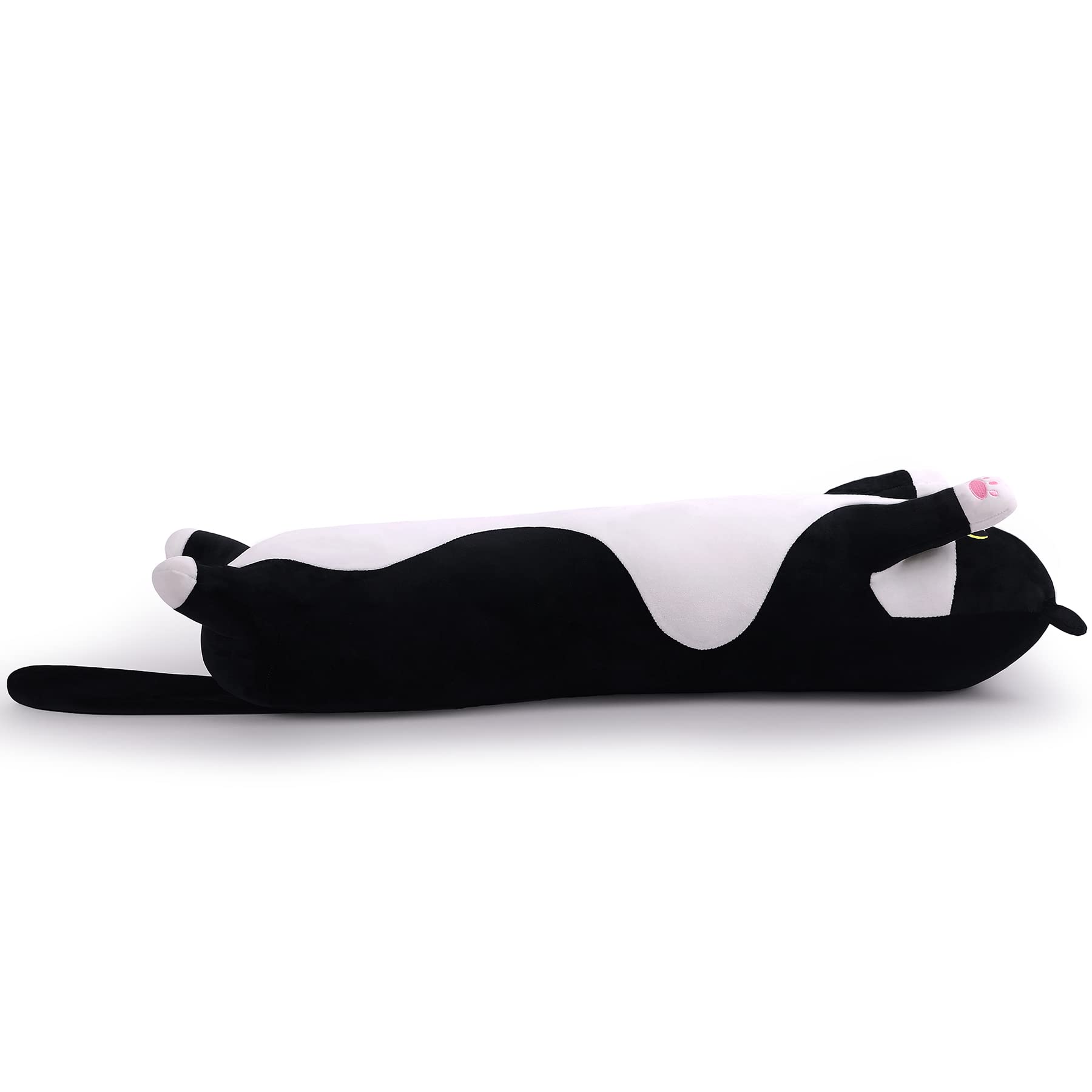 Miaohaha Long Plush Cat Toy Pillow Stuffed Animal Cat Kids Plush Toy Pillow For Kids And Girls Toy Doll(Black&White,70Cm/27.6In)