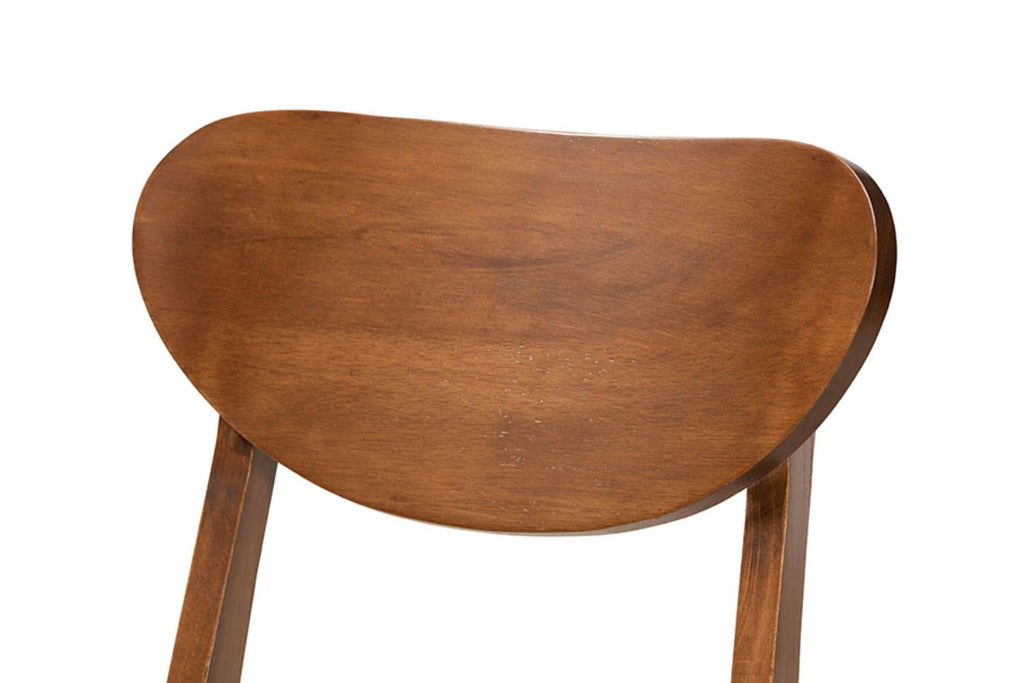 Baxton Studio Damara Mid-Century Modern Sand Fabric Upholstered and Walnut Brown Finished Wood 2-Piece Dining Chair Set