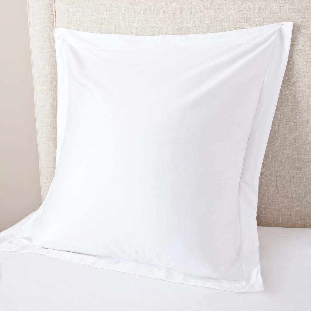 Vedanta Home Collection European Square Pillow Shams Set Of 2 White 600 Thread Count 100% Natural Cotton Pack Of Two Euro 24 X 2