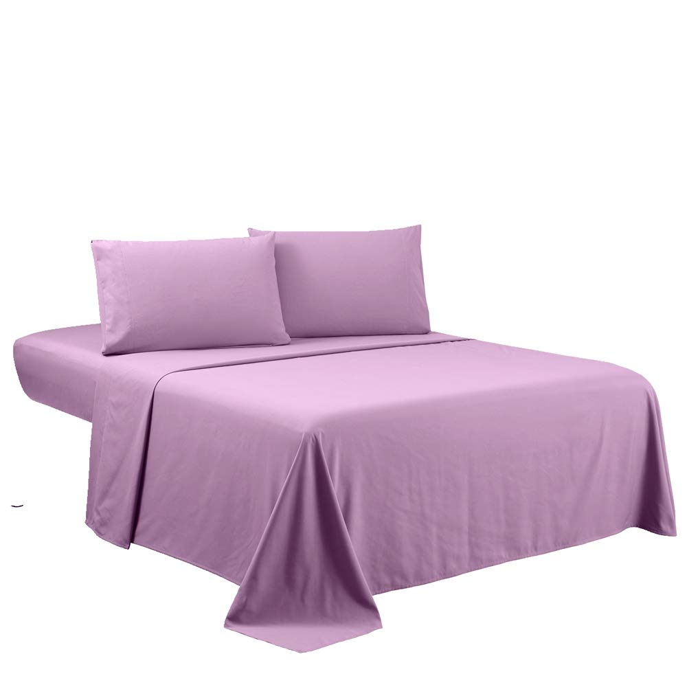 Sfoothome Lavender King Sheets Set - Hotel Luxury 4-Piece Bed Set, Extra Deep Pocket, 1800 Series Bedding Set, Wrinkle & Fade Re