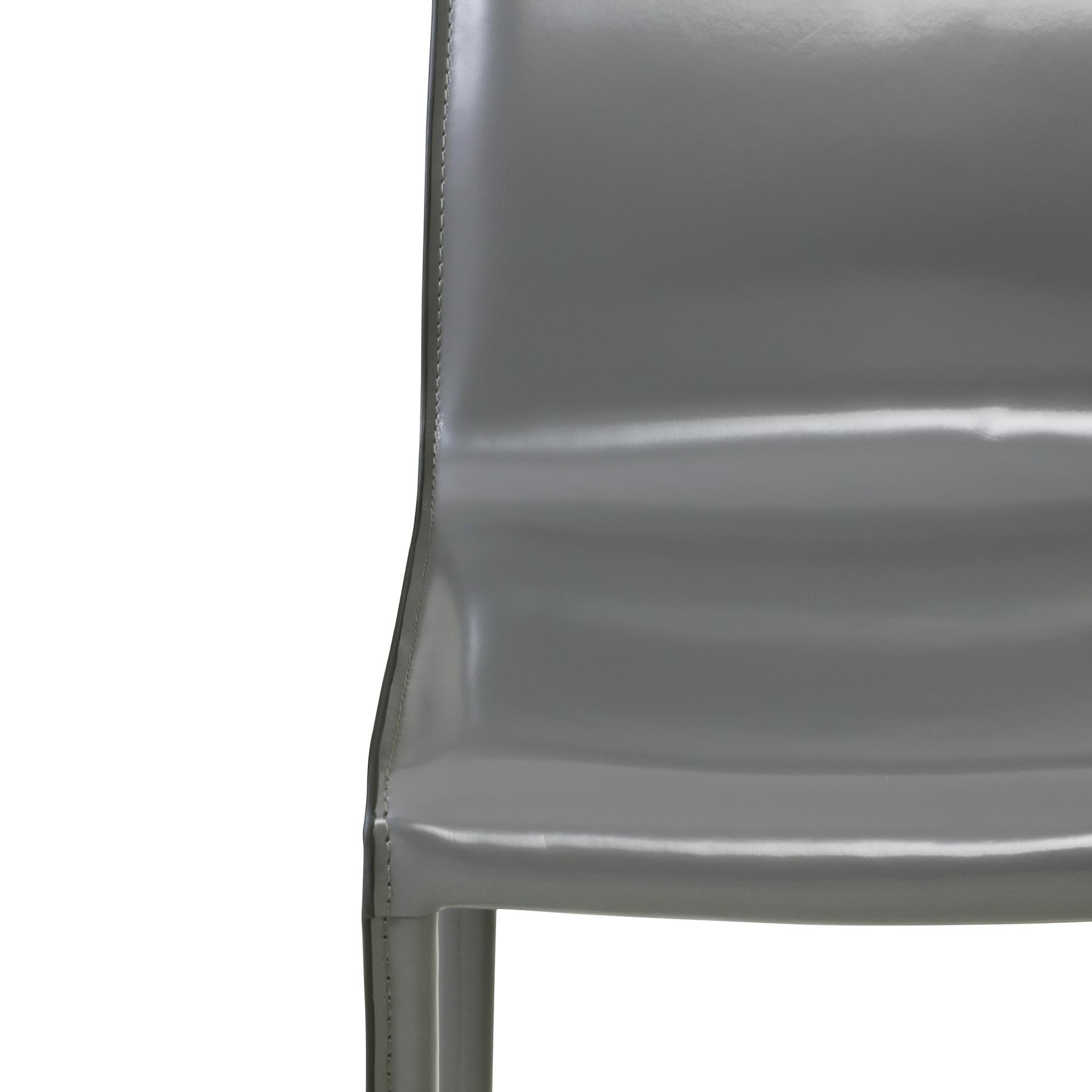 New Pacific Direct Gervin Recycled Leather Counter, Set Of 2 Bar & Counter Stools, Anthracite Gray