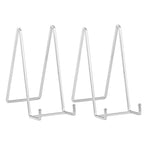 Plate Holder Easel Display Stand - 8 inch Metal Plate Stands for Display - Tabletop Picture Stand - Silver Iron Easels for Displ