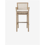 Kosas Home Brisbane 31" Olefin & Aluminum Bar Stool in Natural Brown
