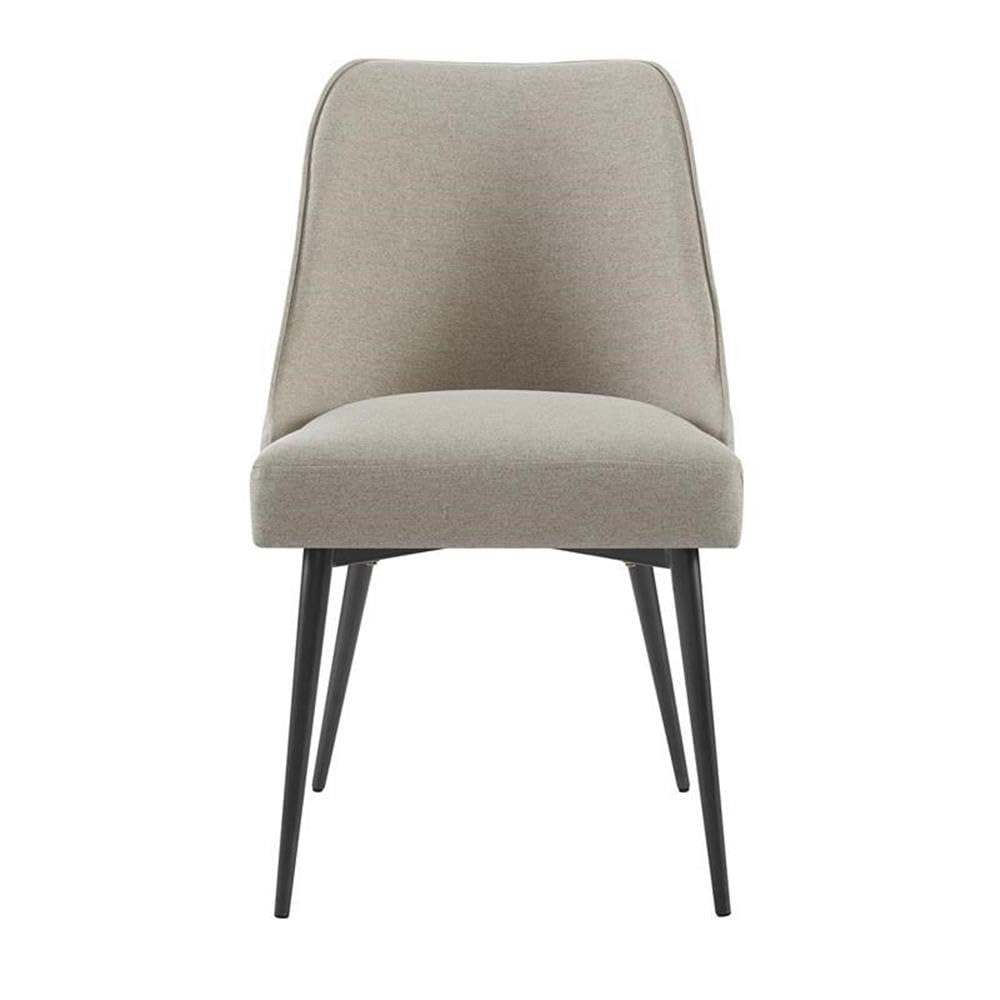 Steve Silver Co Upholstered Olson Side Chairs, Set of 2 Chairs, Mid-Century Design, Dining Room, Kitchen, Khaki, Upholstered Fabric, Iron Legs, 22&quot; D x 20&quot; W x 35&quot; H, Khaki
