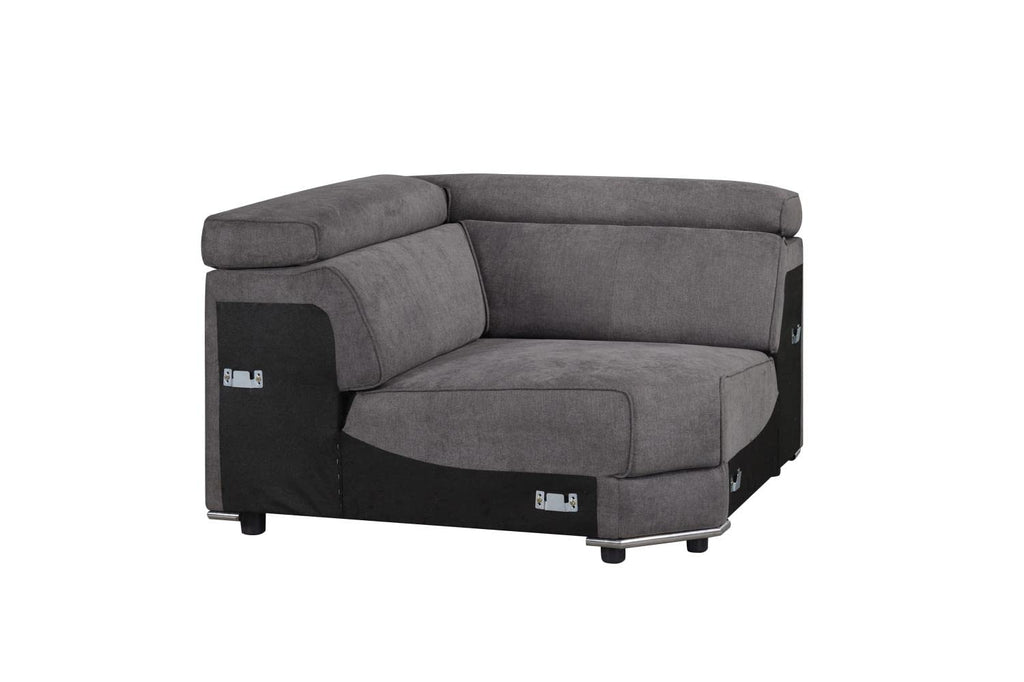 ACME Alwin Modular - Wedge, Dark Gray Fabric/Dark Gray Fabric/Contemporary/Casual