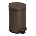 Cesun 1.2 Gallons Small Brown Trash Can, Bathroom Garbage Can with Lid and Foot Pedal, Mini Round Wastebasket for Bathroom, Bedr