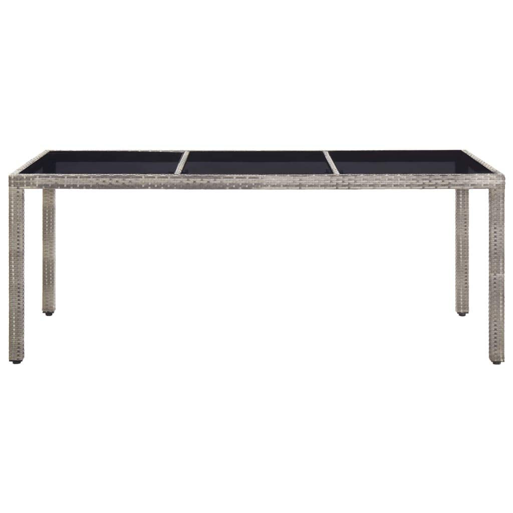 vidaXL Patio Table Gray 74.8"x35.4"x29.5" Poly Rattan