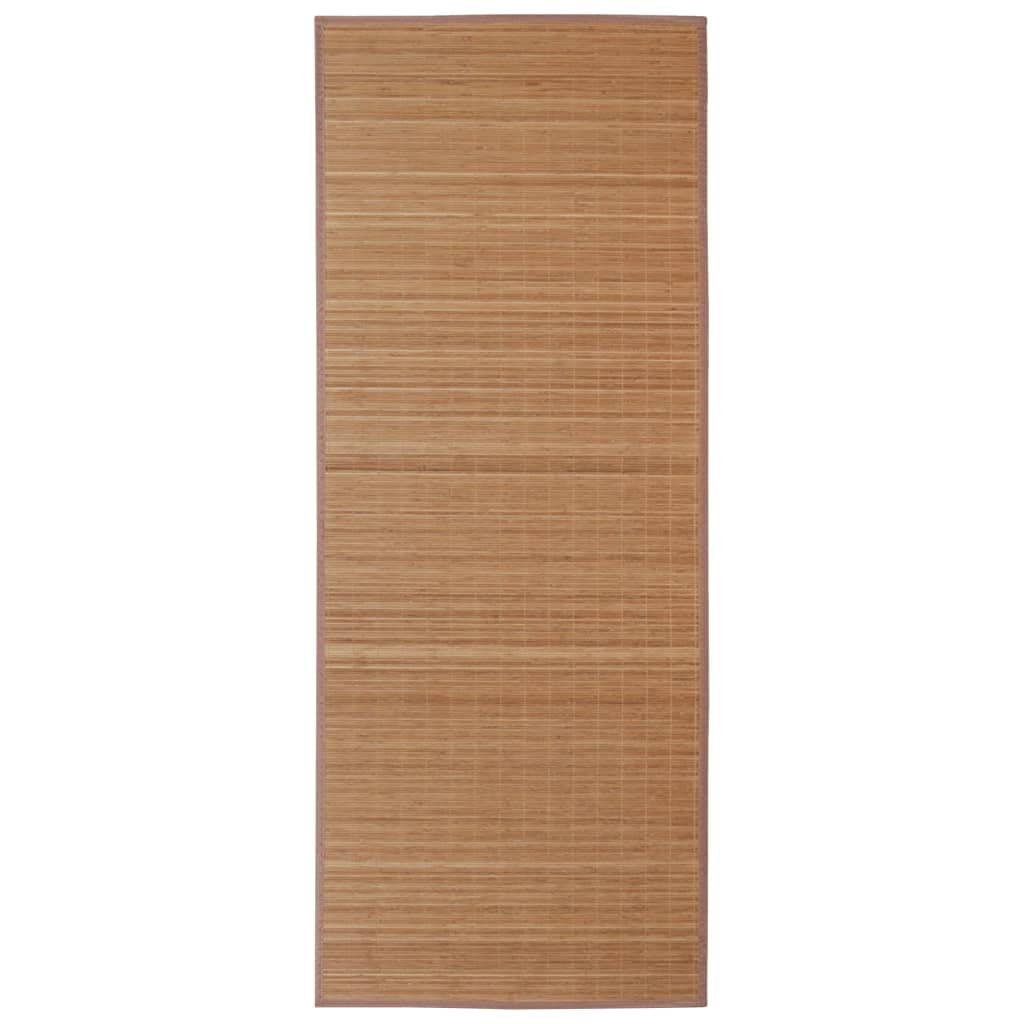 vidaXL Brown Bamboo Rug with Latte Rectangular 80 x 300 cm