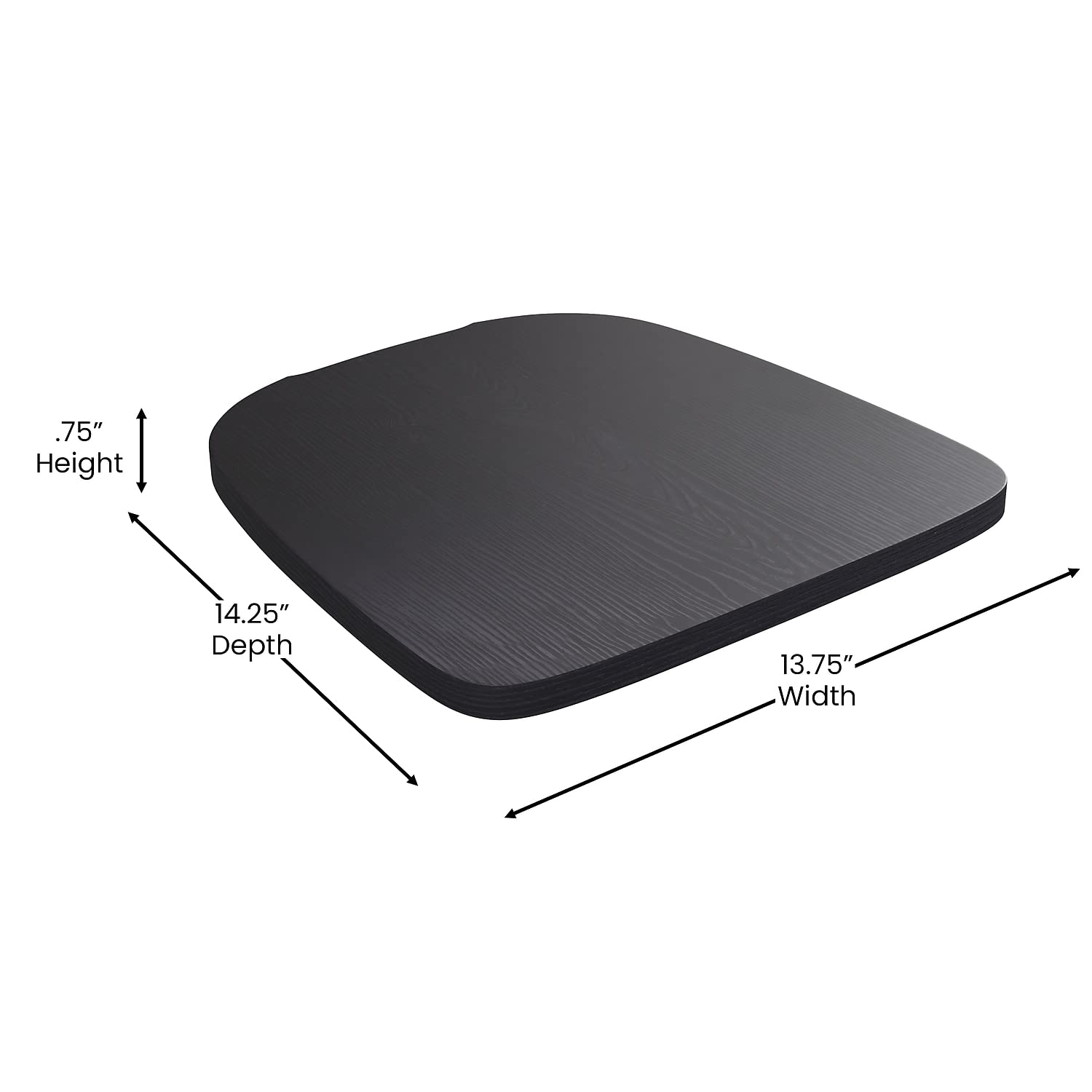 Flash Furniture Perry Indoor/Outdoor Commercial Stackable Chair With Polystyrene Seat - Black Metal Frame - Black Poly Resin Seat - Rounded Seat Edges For Comfort