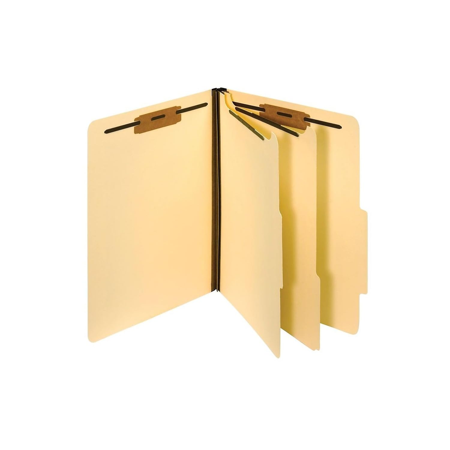 Pendaflex Manila Classification File Folders, 2 Dividers, 2' Bonded Fasteners, 2/5 Tab Cut, Letter Size, Manila, Box Of 10 (240