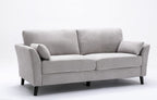 Lilola Home Damian Light Gray Velvet Fabric Sofa Loveseat Chair Living Room Set