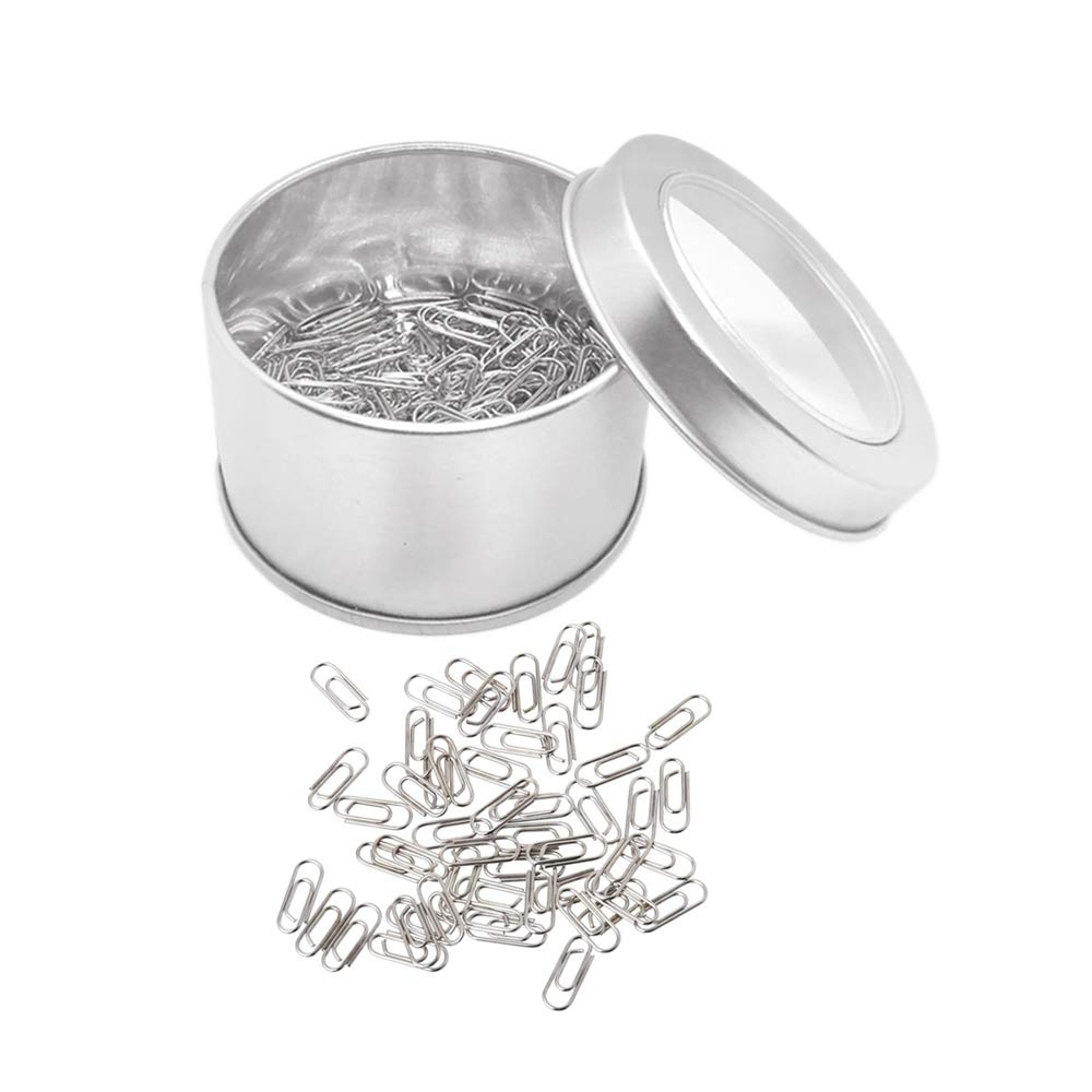 200 Thin Mini Paper Clip Silver Super Cute Tiny Paperclips 3/5 Inch Stainless Steel In Silver Tinplate Paper Clips Holder For Of