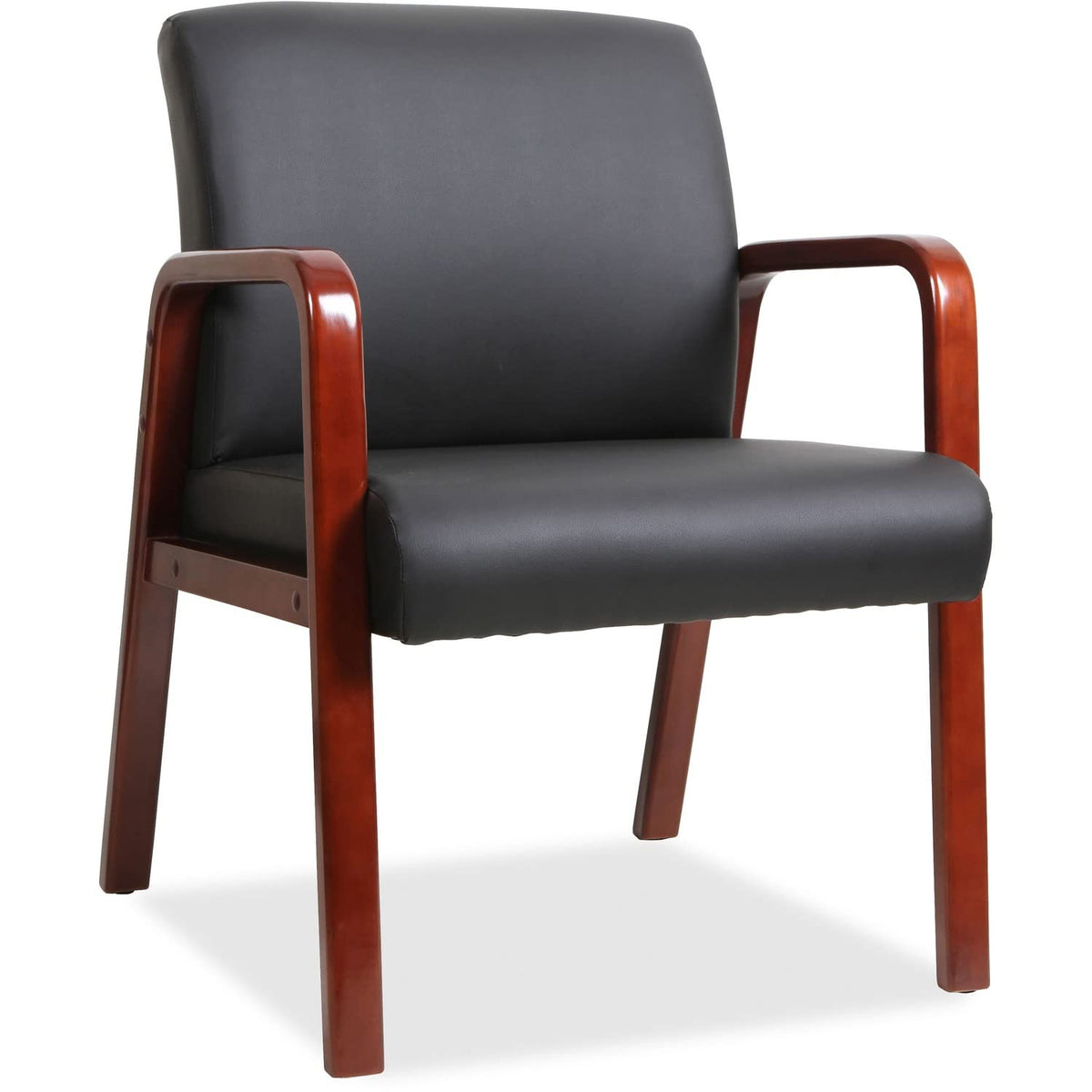 Lorell Guest Chair, Black/Mahogany