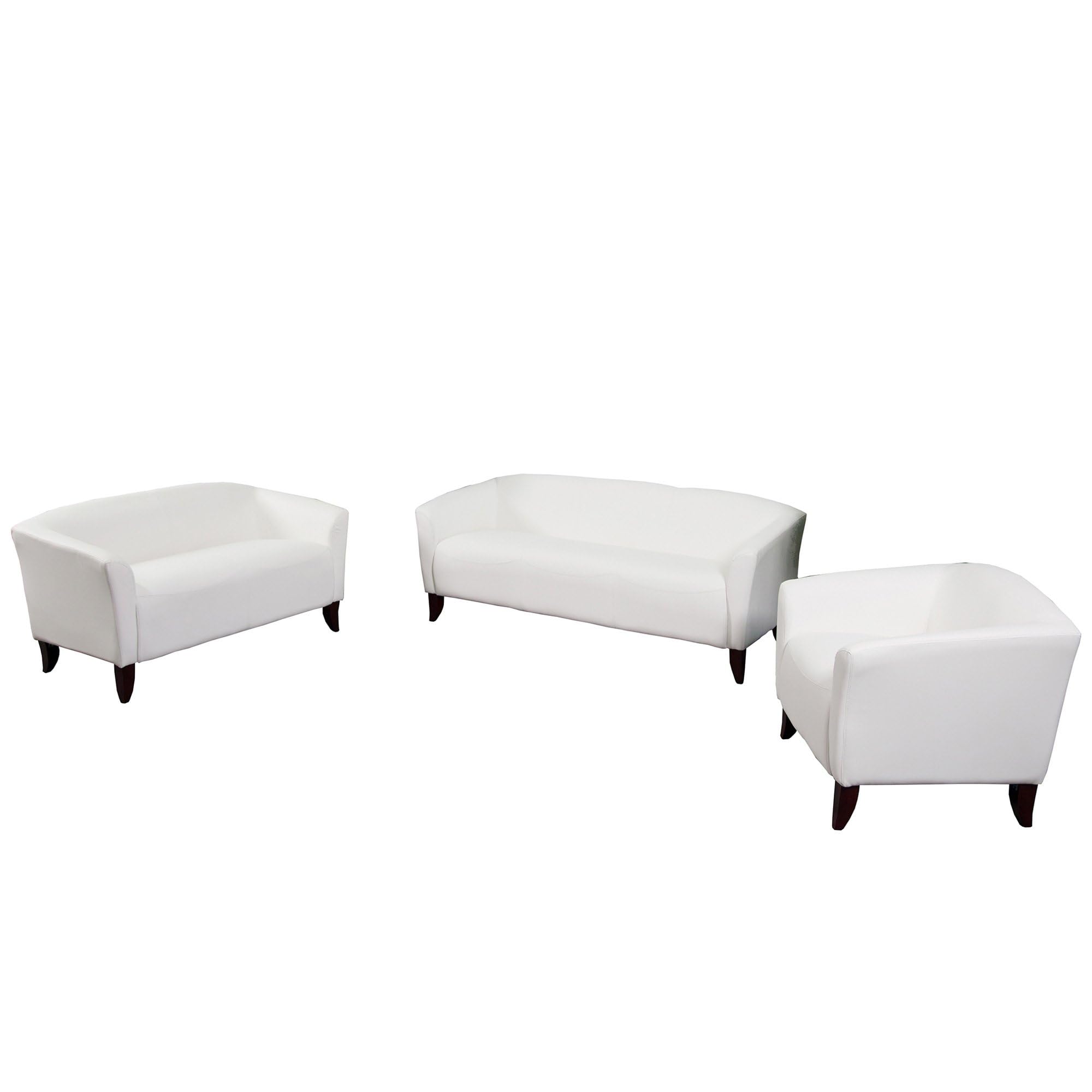 Flash Furniture Hercules Imperial Series Reception Set In Ivory Leathersoft