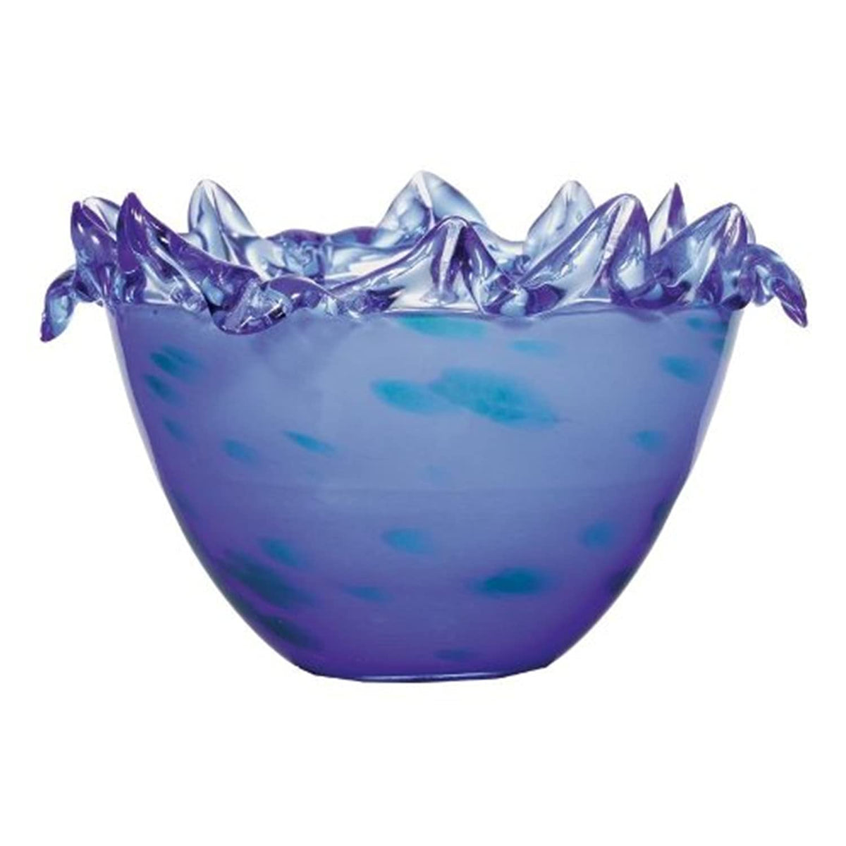 Ok Lighting Blue Glass Decorative Fruit Bowl