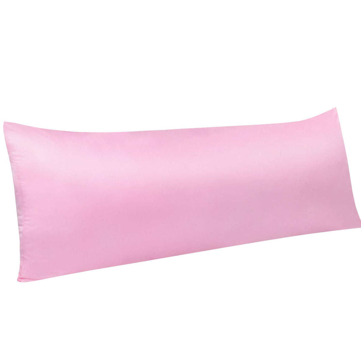 Ntbay Zippered Satin Body Pillow Pillowcase, Silky Slip Cooling Body Pillow Cover, Long Side Hidden Zipper, 20X54 Inches, Light