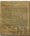 The Declaration of Independence, True to its Original Size and Layout - Reprint Printed on Antiqued Parchment. 23 x 29