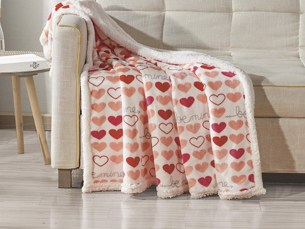 Faith, Hope, Love Home D  Cor Eiqocca Amor Eterno Be Mine Love Collection Valentine'S Day Heart Ultra Plush Throw Blanket (50'