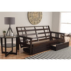 Kodiak Furniture Monterey Espresso Storage Wood Futon with Parma Gray Mattress