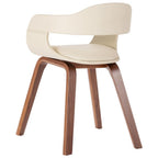 vidaXL Dining Chair in White Bentwood and Faux Leather - Stylish and Comfortable Side Chair for Dining Room and Kitchen