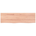 vidaXL Rustic Wall Shelf in Light Brown - Solid Oak Wood with Varnish Finish - Versatile Storage Solution for Living Room, Bedroom, Office