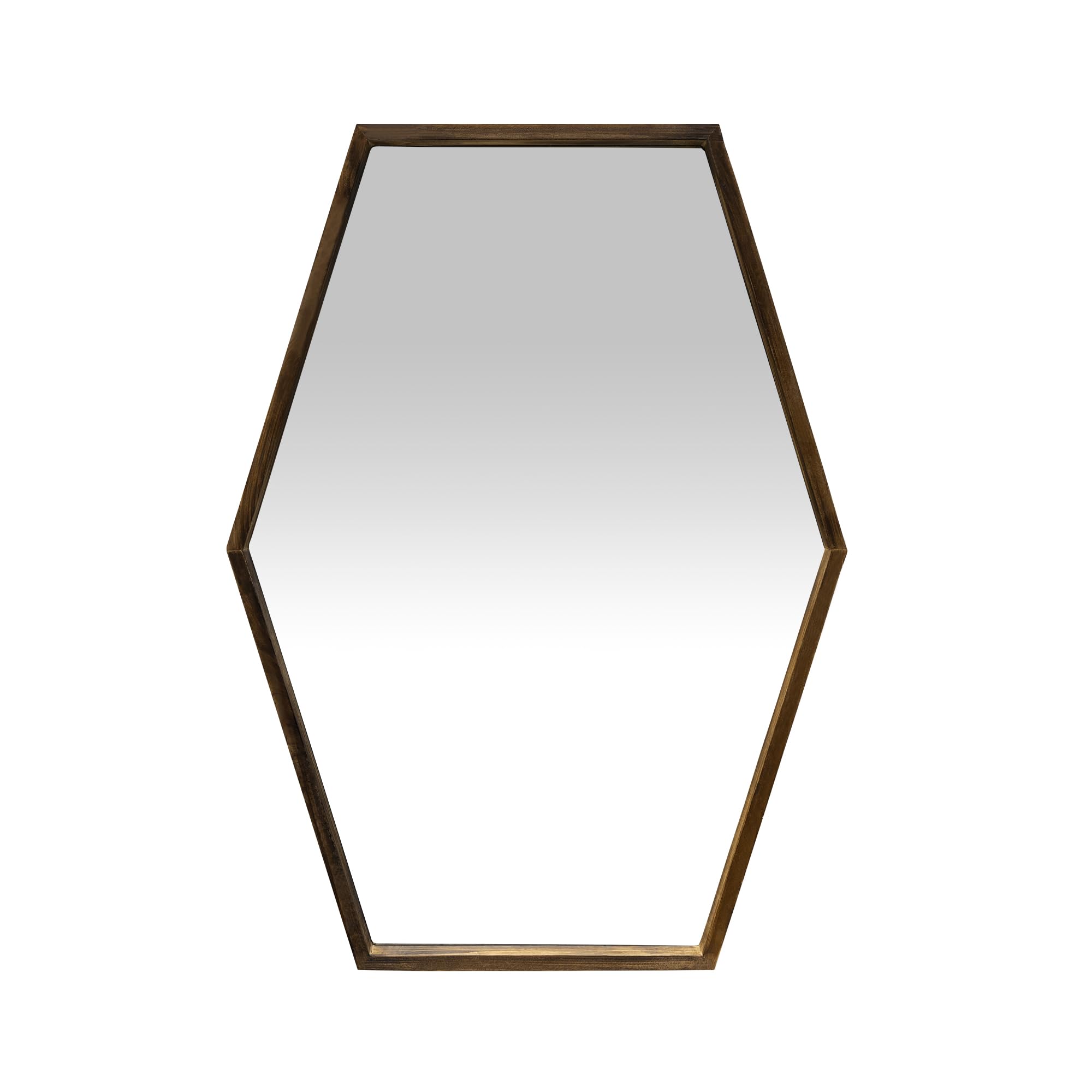 Stratton Home Decor Jojo Wood Mirror - Decorative Wall Mirror - Geometric Design, Wooden Frame - Modern Accent Piece For Living Room, Powder Room, Walk-In Closet, Bedroom, Hallway