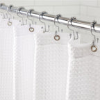 Gorilla Grip Waffle Shower Curtain, Thick Weighted Fabric, Wrinkle And Rust Resistant, Classic Hotel Quality Design, Heavy Duty Long Curtains For Bathroom Showers, Bath Tubs, Machine Wash, 72X72 White