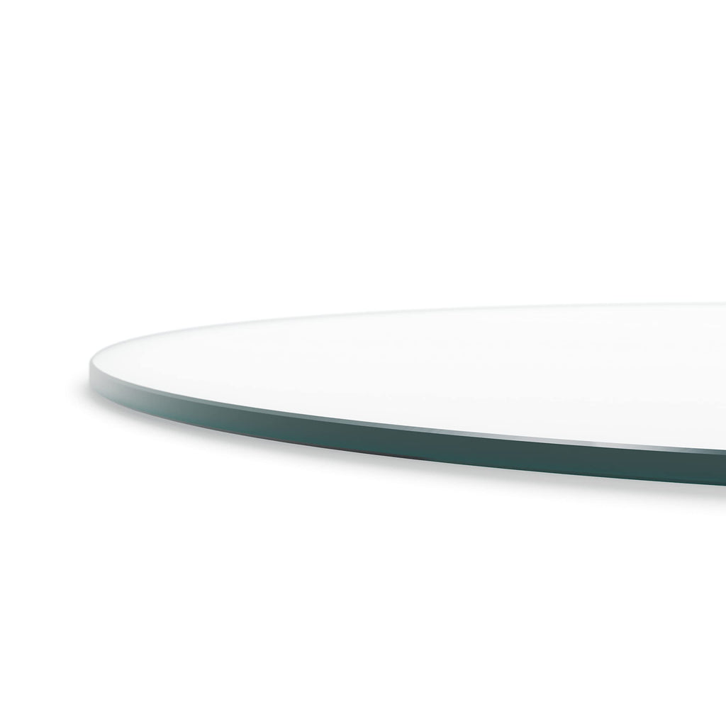Better Bevel 42' Inch Round Glass Table Top | Tempered Glass Protector | Anti-Slip Pads/Bumpers | Coffee, Dining Table