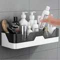 Wall Mounted Bathroom Shelf Organiser | Double Layer Storage Rack With Drainage | SelfAdhesive No Drill Installation| Grey And 