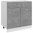 vidaXL Engineered Wood Drawer Bottom Cabinet, Optimized Storage, Simple Scandinavian Design, Concrete Gray, 31.5"x18.1"x32.1"