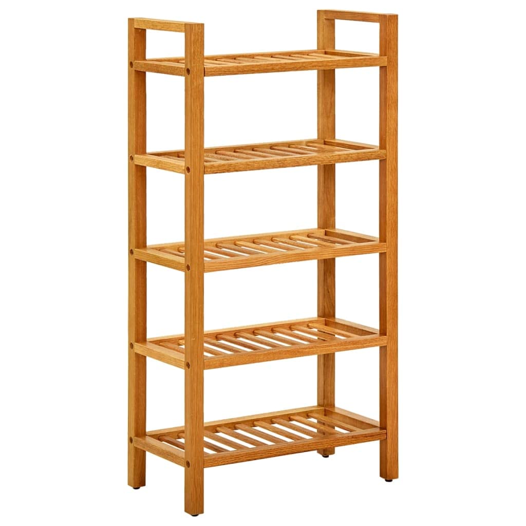 SKM Shoe Rack with 5 Shelves 19.6x10.6x39.3 Solid Oak Wood