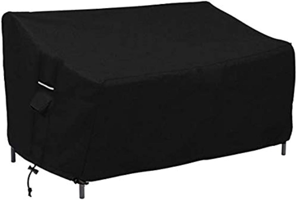 Rosielily Outdoor Couch Covers Patio Sofa Covers Waterproof, Black Outdoor Loveseat Covers, Outside Lawn Bench Covers, Stackable Heavy Duty Covers Patio Furniture Covers, Black