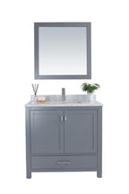 Laviva Wilson 36 - Grey Cabinet White Carrara Marble Countertop