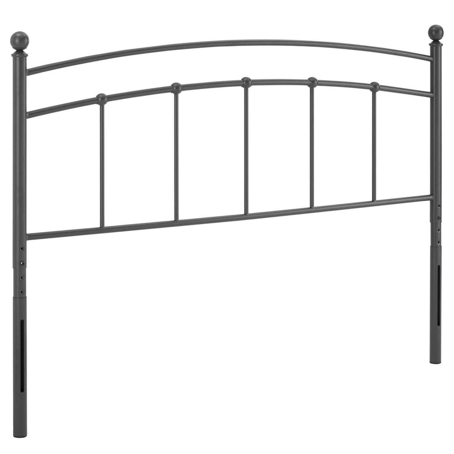Modway Abigail Modern Farmhouse Metal King Headboard in Gray