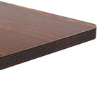 vidaXL Dark Brown Bistro Table - Modern Square Bar Table with Wood Grain Pattern and Steel Base for Indoor and Outdoor Use
