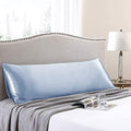Love'S Cabin Body Pillow Cover, 20X54 Inches Sky Blue Soft Satin Body Pillow Case With Envelope Closure, Silky Slip Cooling Body