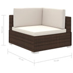 12 Piece Patio Lounge Set with Cushions Poly Rattan Brown
