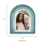 Isaac Jacobs 2X3 Vertical Blue Arc Resin Picture Frame With Gradient Design, Decorative Photo Frame, Tabletop & Wall Display, Ha