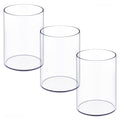 Nioffice Stylish Clear Acrylic Desk Organizer Pen And Pencil Holders Set Of 3, Round Makeup Brush Storage Perfect For Home, Scho