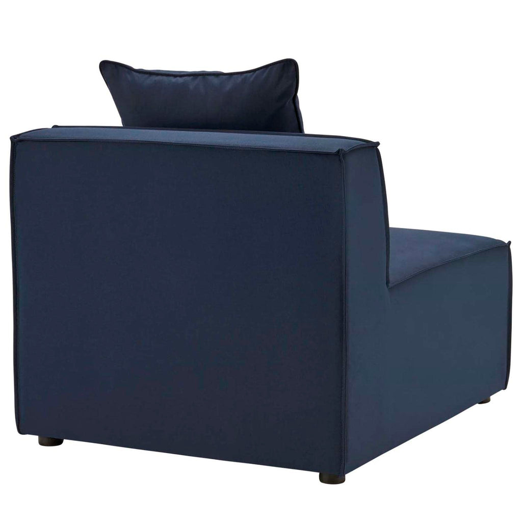 Modway Eei-4209-Nav Saybrook Outdoor Patio Upholstered Sectional Armless Chair, Navy Blue