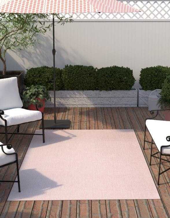 Unique Loom Collection Casual Transitional Solid Heathered Indoor/Outdoor Flatweave Area Rug (7' 10'' x 11' Rectangle, Whisper P