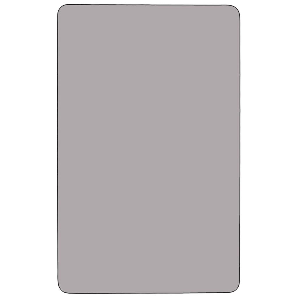 Flash Furniture Wren Mobile 30''W X 48''L Rectangular Grey Thermal Laminate Activity Table - Height Adjustable Short Legs