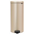 Brabantia NewIcon Pedal Bin 30 L (Metallic Gold) Soft-Closure Kitchen Rubbish Bin with Removable Inner Bucket + Free Bin Bags
