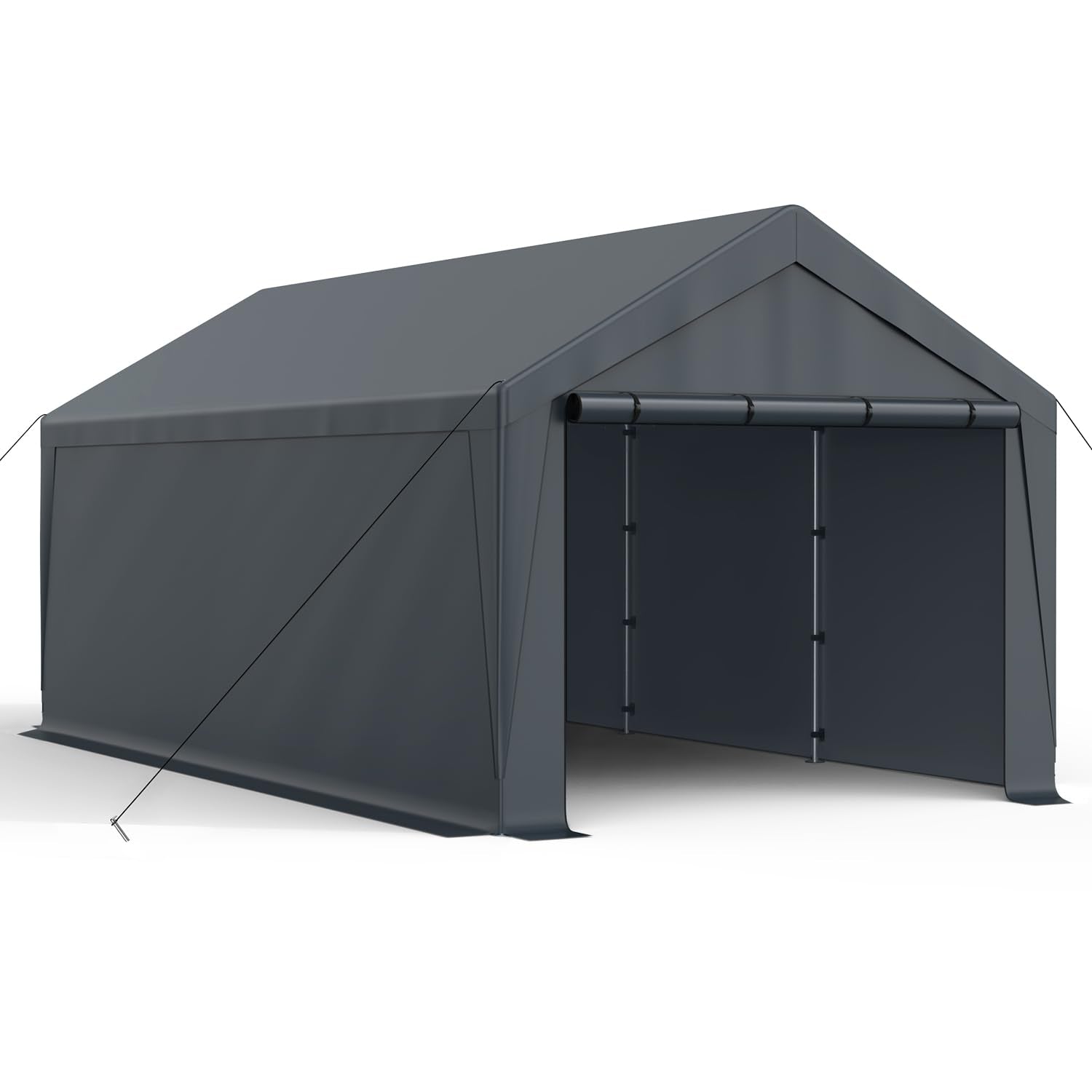 Raxmolo 10X20Ft Heavy Duty Carport, Portable Garage With Removable Sidewalls And Doors For Car, Truck, Suv, Uv Resistant Waterpr