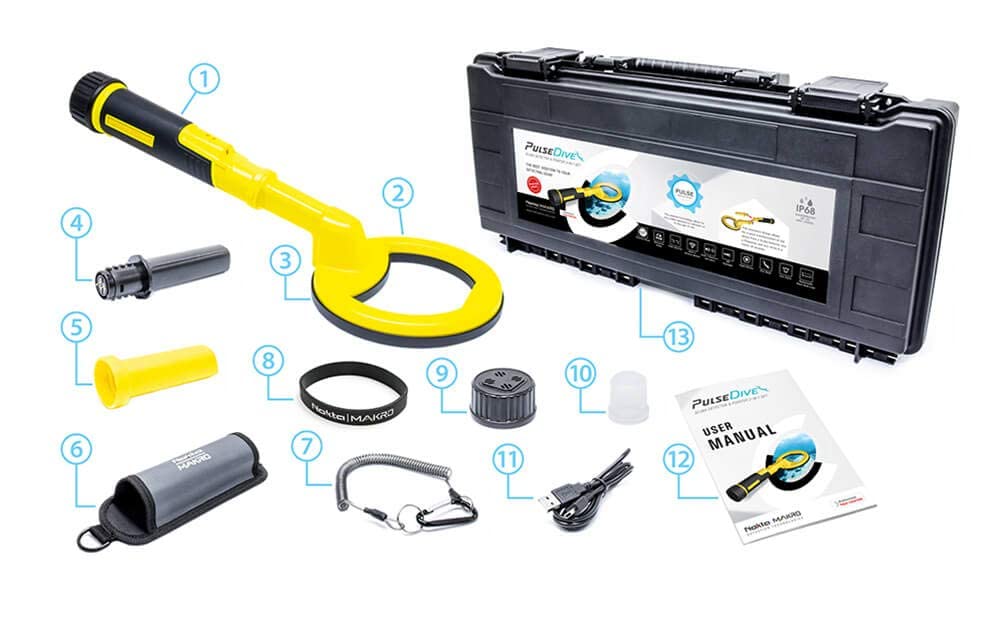 Nokta Pulsedive Underwater Metal Detector & Pinpointer 2-In-1 Set With 4&Quot Coil, 3 Khz Pulse Induction Frequency