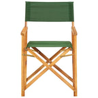 vidaXL Director's Chair, Foldable Director's Chair with Fabric Seat Cover, Folding Camping Chair for Outdoor Garden Lawn, Solid Wood Acacia Green