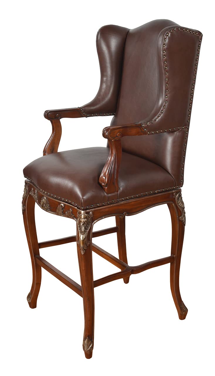 Deluxe Leather Swivel Bar Stool