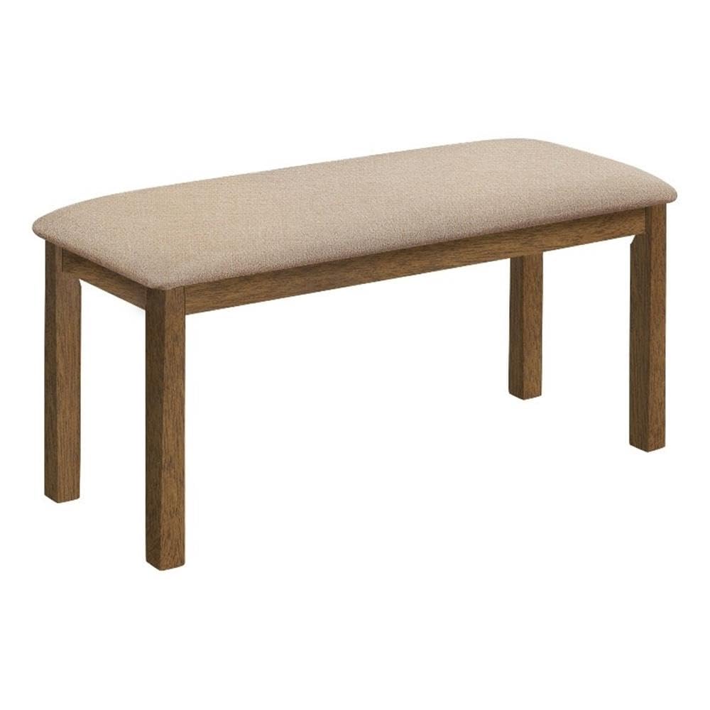 Monarch Specialties I 1317 Bench, 42' Rectangular, Wood, Upholstered, Dining Room, Kitchen, Entryway, Brown and Beige, Transitional