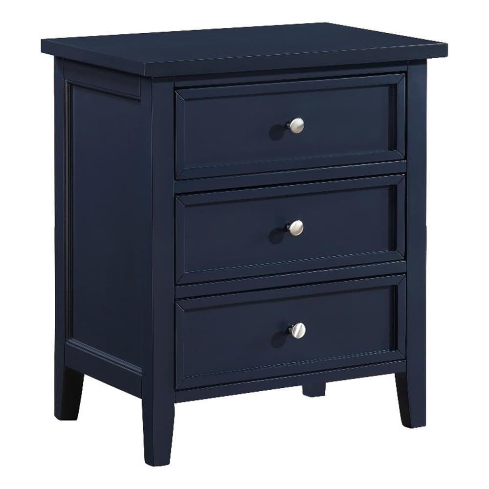 Comfort Pointe Lennon 3-Drawer Midnight Blue Wood Nightstand