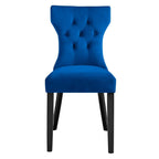 Modway Silhouette Velvet Set Of 2 Dining Chairs With Navy Finish Eei-5014-Nav